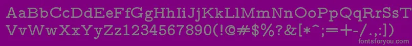 フォントLmmonoproplt10Bold – 紫の背景に灰色の文字