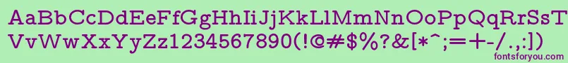 Шрифт Lmmonoproplt10Bold – фиолетовые шрифты на зелёном фоне