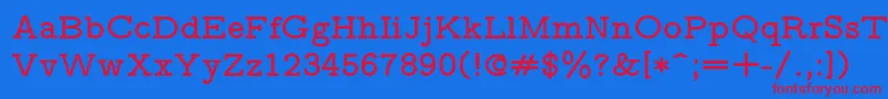 Шрифт Lmmonoproplt10Bold – красные шрифты на синем фоне