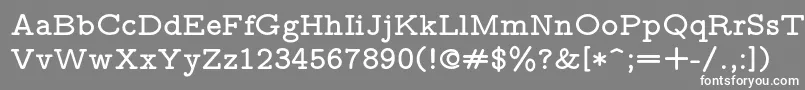 フォントLmmonoproplt10Bold – 灰色の背景に白い文字