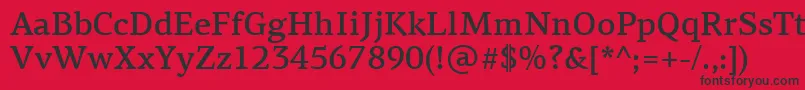 フォントPfagoraserifproMedium – 赤い背景に黒い文字