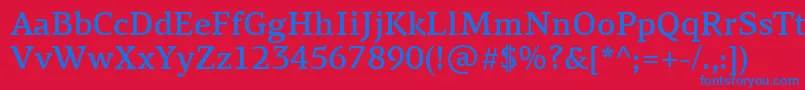 PfagoraserifproMedium Font – Blue Fonts on Red Background