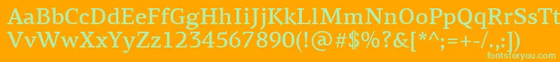 PfagoraserifproMedium Font – Green Fonts on Orange Background