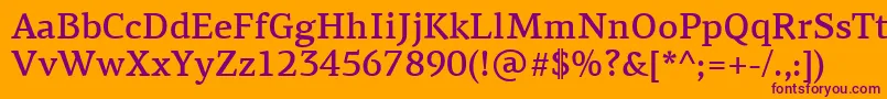 PfagoraserifproMedium Font – Purple Fonts on Orange Background