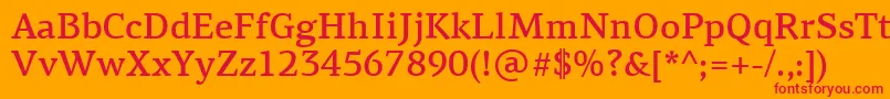 フォントPfagoraserifproMedium – オレンジの背景に赤い文字