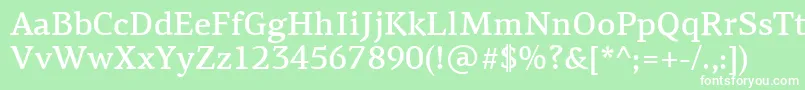 フォントPfagoraserifproMedium – 緑の背景に白い文字