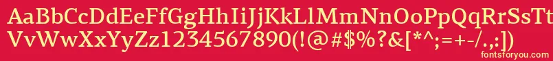 PfagoraserifproMedium Font – Yellow Fonts on Red Background