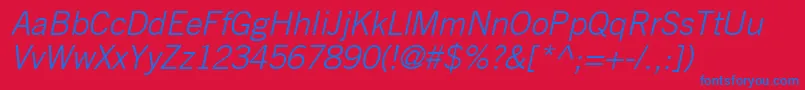 CommerceLightSsiLightItalic Font – Blue Fonts on Red Background