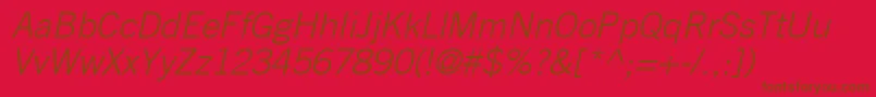 CommerceLightSsiLightItalic Font – Brown Fonts on Red Background