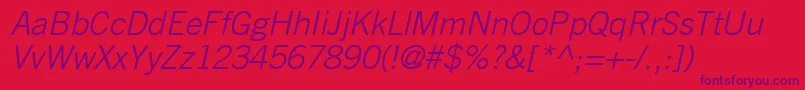 CommerceLightSsiLightItalic Font – Purple Fonts on Red Background