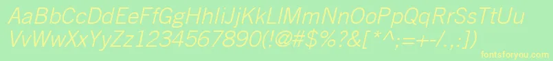 CommerceLightSsiLightItalic Font – Yellow Fonts on Green Background