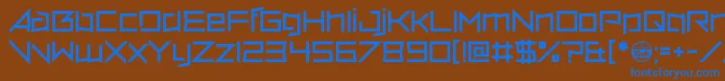 フォントVerminVore – 茶色の背景に青い文字