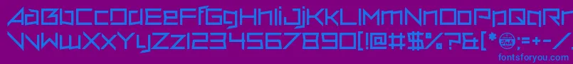 VerminVore-Schriftart – Blaue Schriften auf violettem Hintergrund