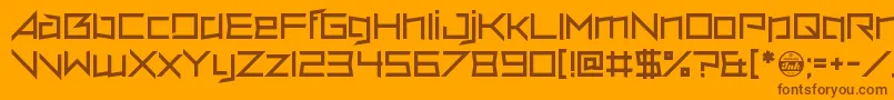 VerminVore-Schriftart – Braune Schriften auf orangefarbenem Hintergrund