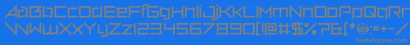 VerminVore-fontti – harmaat kirjasimet sinisellä taustalla