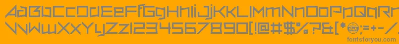 VerminVore-fontti – harmaat kirjasimet oranssilla taustalla