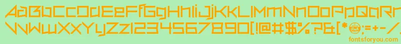 VerminVore-Schriftart – Orangefarbene Schriften auf grünem Hintergrund