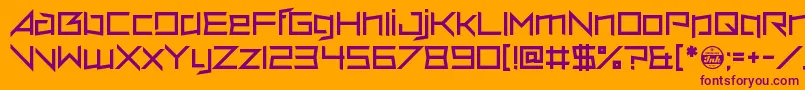 VerminVore-Schriftart – Violette Schriften auf orangefarbenem Hintergrund