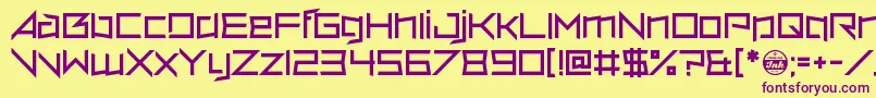 フォントVerminVore – 紫色のフォント、黄色の背景