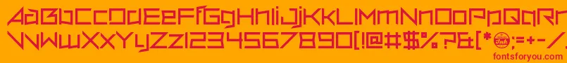 VerminVore-Schriftart – Rote Schriften auf orangefarbenem Hintergrund