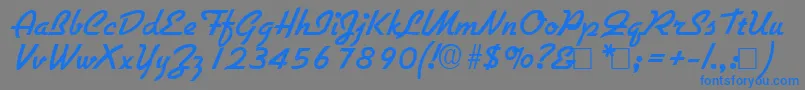 フォントGilliesbold – 灰色の背景に青い文字