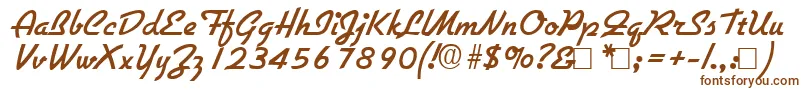 Gilliesbold-fontti – ruskeat fontit valkoisella taustalla