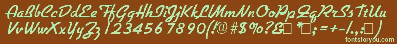 Gilliesbold-fontti – vihreät fontit ruskealla taustalla