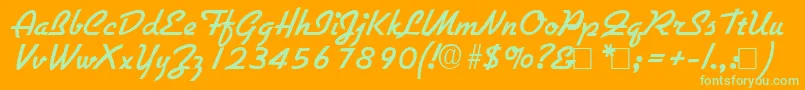 Gilliesbold Font – Green Fonts on Orange Background