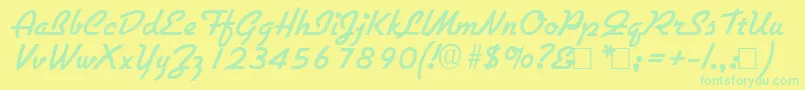 Gilliesbold Font – Green Fonts on Yellow Background