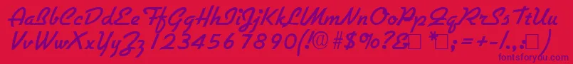 Weitere Informationen zur Gilliesbold-Schriftart Gilliesbold-Schriftart – Violette Schriften auf rotem Hintergrund