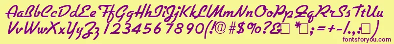 Gilliesbold Font – Purple Fonts on Yellow Background