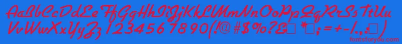 Gilliesbold Font – Red Fonts on Blue Background