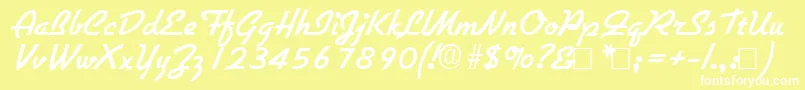 Gilliesbold Font – White Fonts on Yellow Background