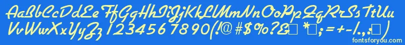 Gilliesbold Font – Yellow Fonts on Blue Background