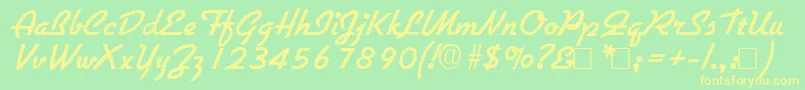 Gilliesbold Font – Yellow Fonts on Green Background
