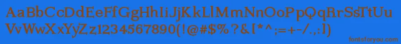 Kleinsforgottenroman Font – Brown Fonts on Blue Background