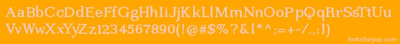 Kleinsforgottenroman Font – Pink Fonts on Orange Background