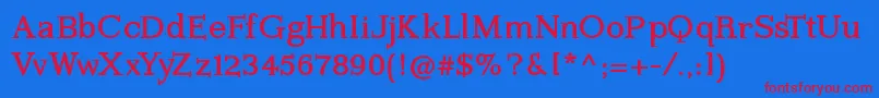 Kleinsforgottenroman Font – Red Fonts on Blue Background