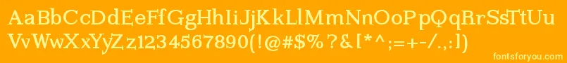 Kleinsforgottenroman Font – Yellow Fonts on Orange Background