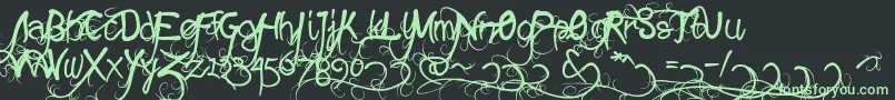 Wildgrowth-fontti – vihreät fontit mustalla taustalla