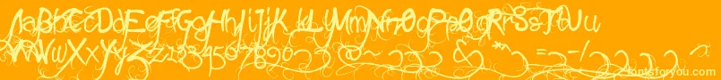 Wildgrowth-Schriftart – Gelbe Schriften auf orangefarbenem Hintergrund