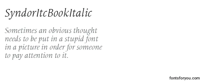 Review of the SyndorItcBookItalic Font