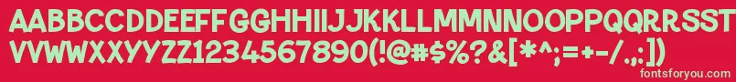 PaltimeglamRegular Font – Green Fonts on Red Background