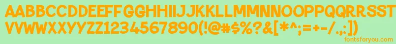 PaltimeglamRegular Font – Orange Fonts on Green Background