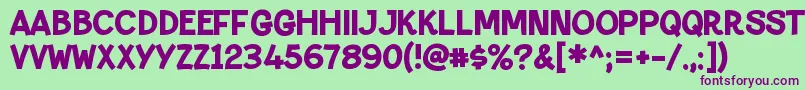 PaltimeglamRegular Font – Purple Fonts on Green Background