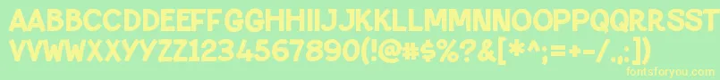 PaltimeglamRegular Font – Yellow Fonts on Green Background