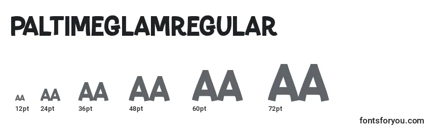 Размеры шрифта PaltimeglamRegular