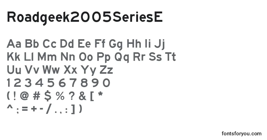 Schriftart Roadgeek2005SeriesE – Alphabet, Zahlen, spezielle Symbole
