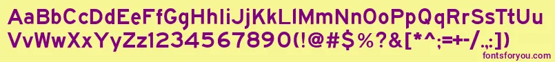 Czcionka Roadgeek2005SeriesE – fioletowe czcionki na żółtym tle