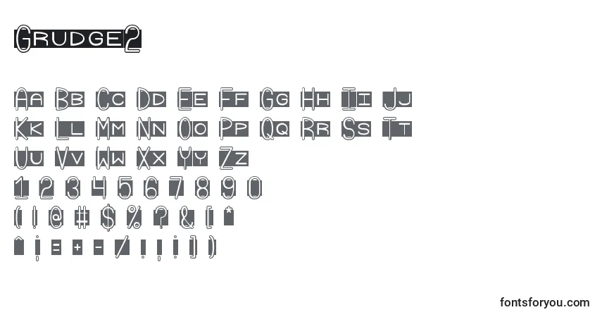 Schriftart Grudge2 – Alphabet, Zahlen, spezielle Symbole